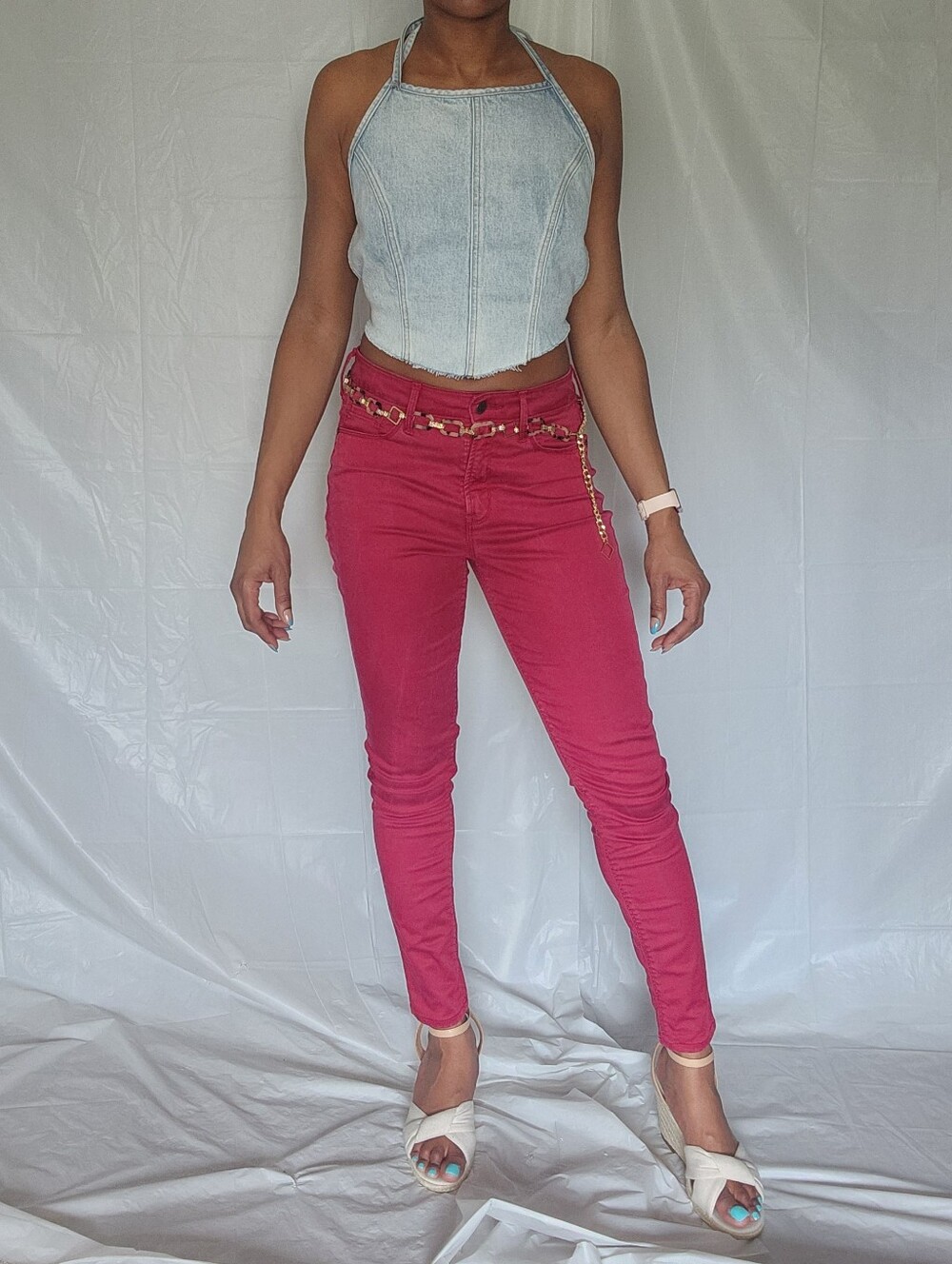 Rockstar Super Skinny High Rise Red Jeans - Picture 3 of 13